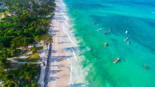 The beautiful beach during a 7-day Zanzibar beach holiday tour package